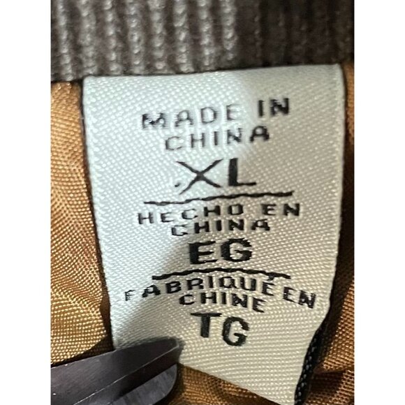 Levis XL Garment Washed Quilted Jacket With Corduroy Collar & Pockets Brown - Picture 8 of 16